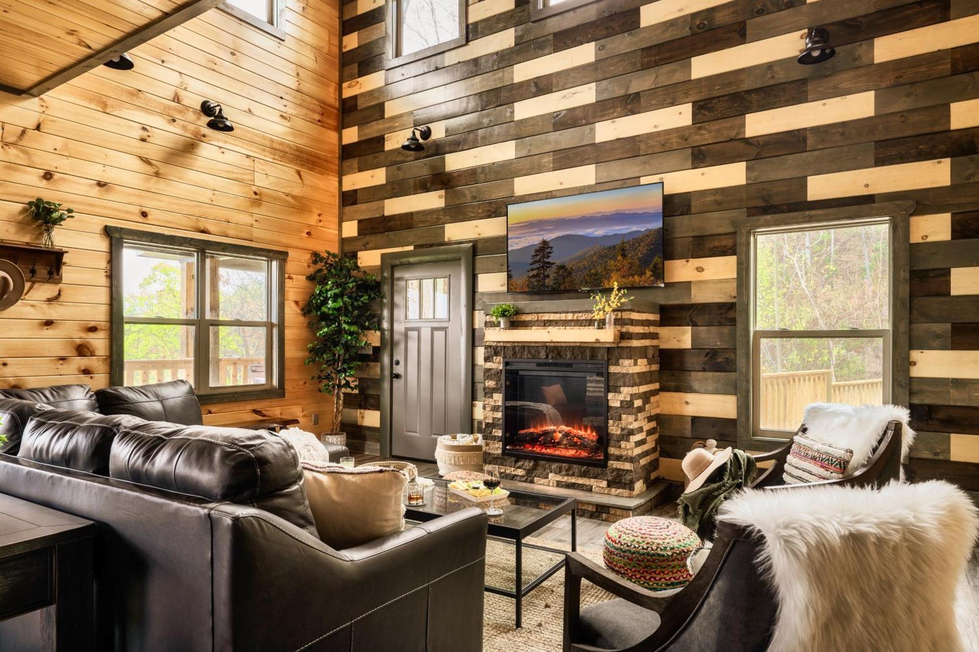 Mountainscape - Brand New Cabin W Views - Hottub - Firetable - Ps5 - Pooltable - 3 Pools 蓋特林堡 外观 照片