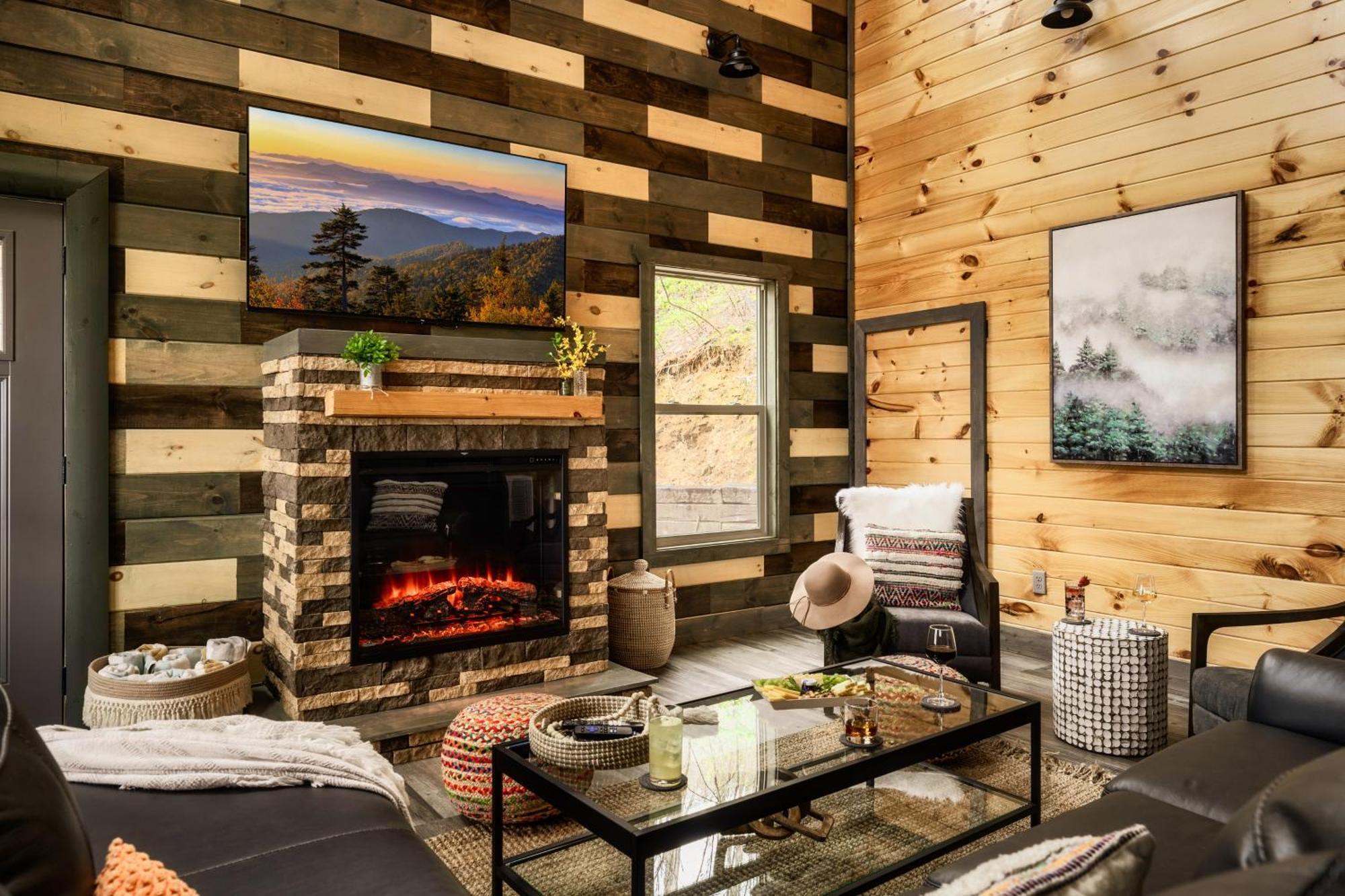 Mountainscape - Brand New Cabin W Views - Hottub - Firetable - Ps5 - Pooltable - 3 Pools 蓋特林堡 外观 照片